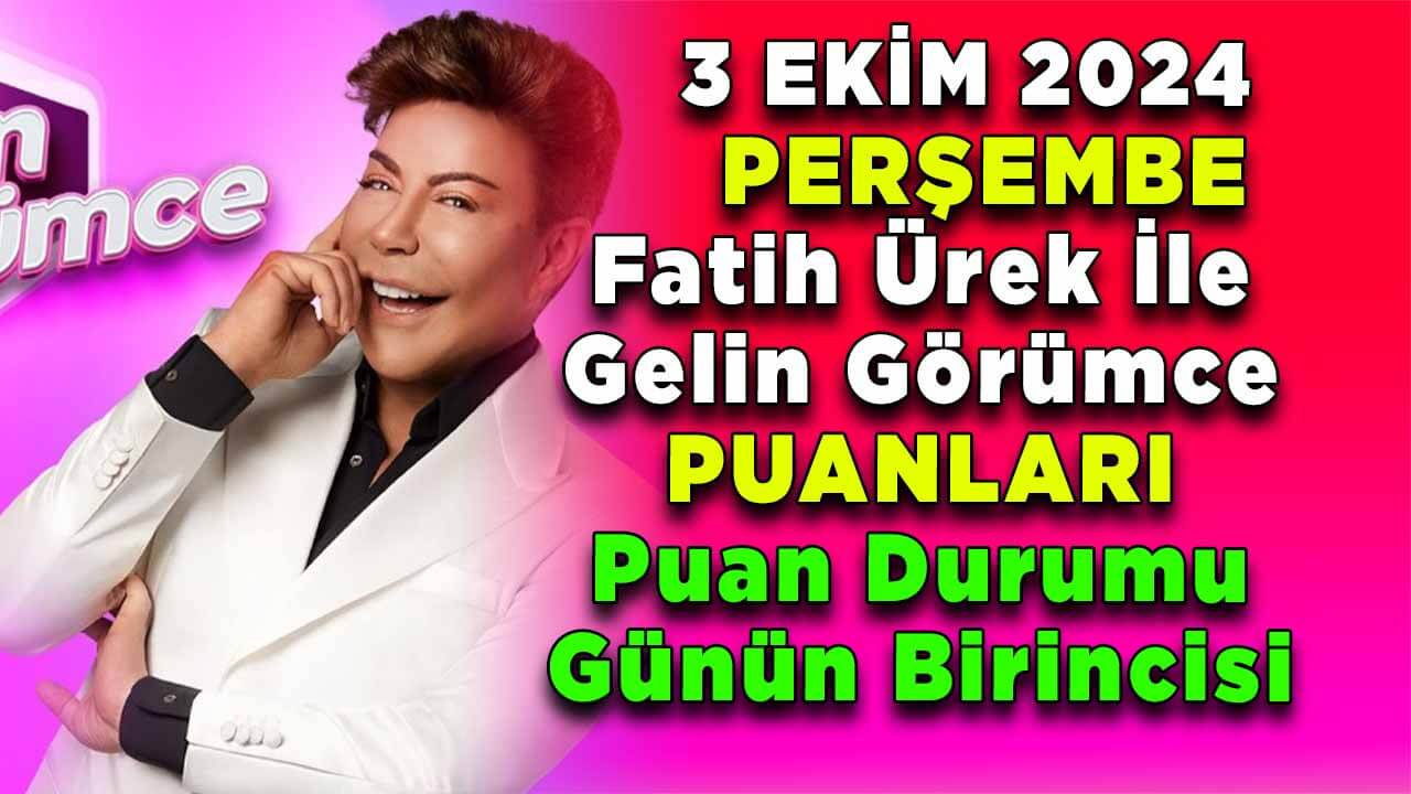 3 Ekim Perşembe Gününün Puan Durumu