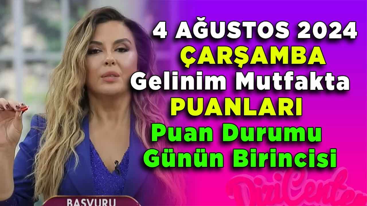 Gelinim Mutfakta 4 Eylül Çarşamba Günün Birincisi ve Puanlar